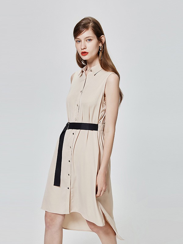 乐刻休闲装2023春夏季肤色衬衫裙