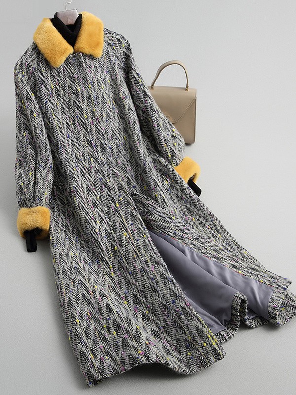 玛诗玛丽2022秋冬季灰色大衣