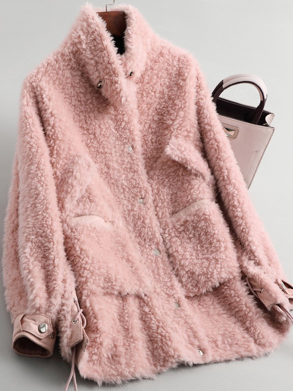 玛诗玛丽2022秋冬季粉色大衣