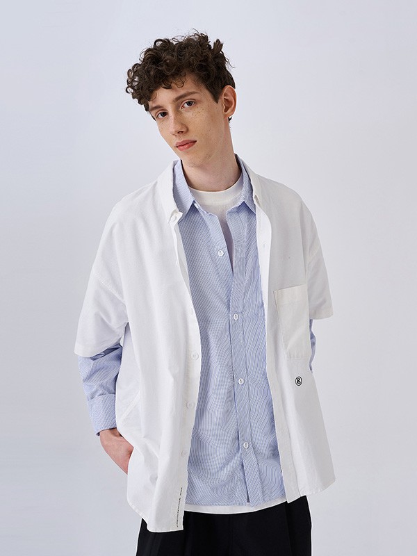 PSOBrand休闲装2023春夏季蓝色衬衫