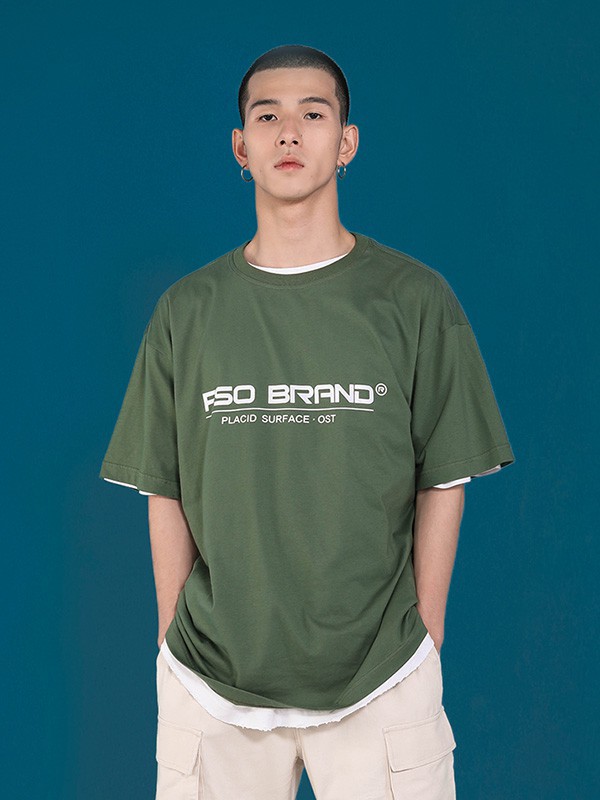 PSOBrand休闲装2023春夏季绿色T恤