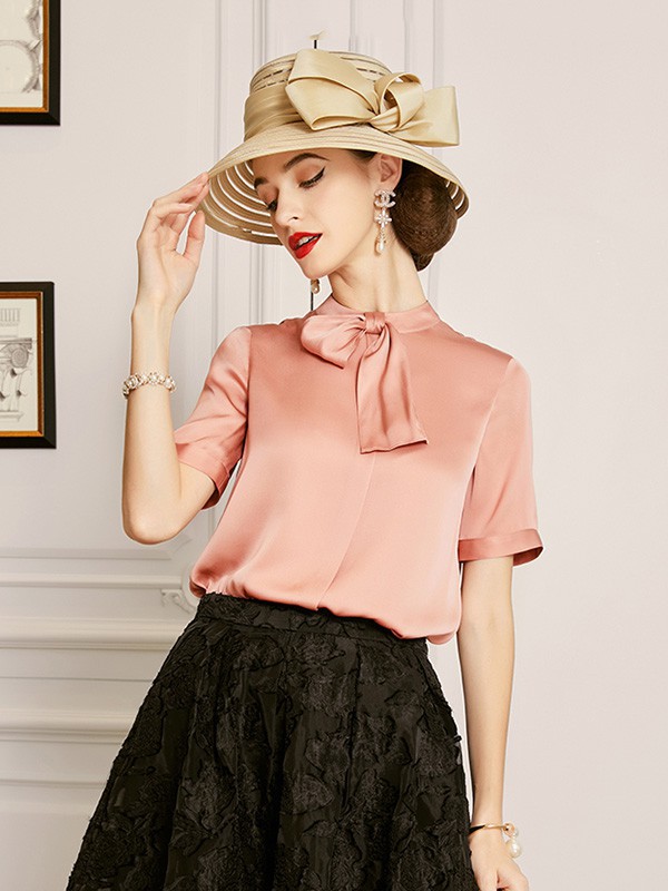 欧黎蔓女装2023春夏季粉色上衣