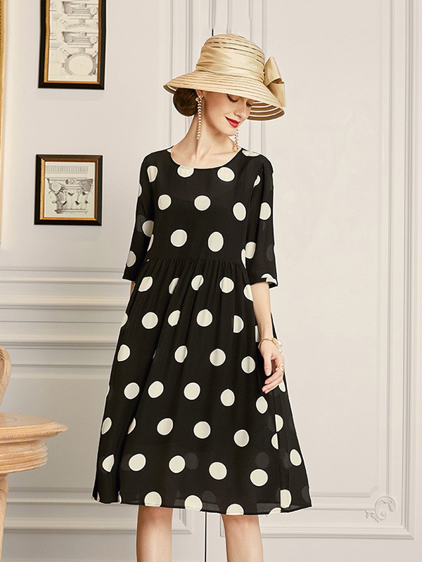 欧黎蔓女装2023春夏季黑色连衣裙