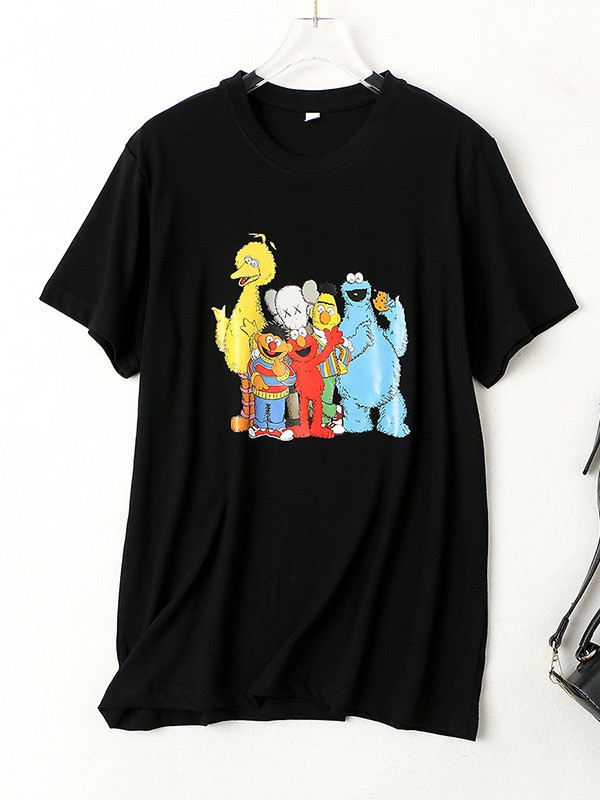 薇姿曼女装2023春夏季黑色T恤