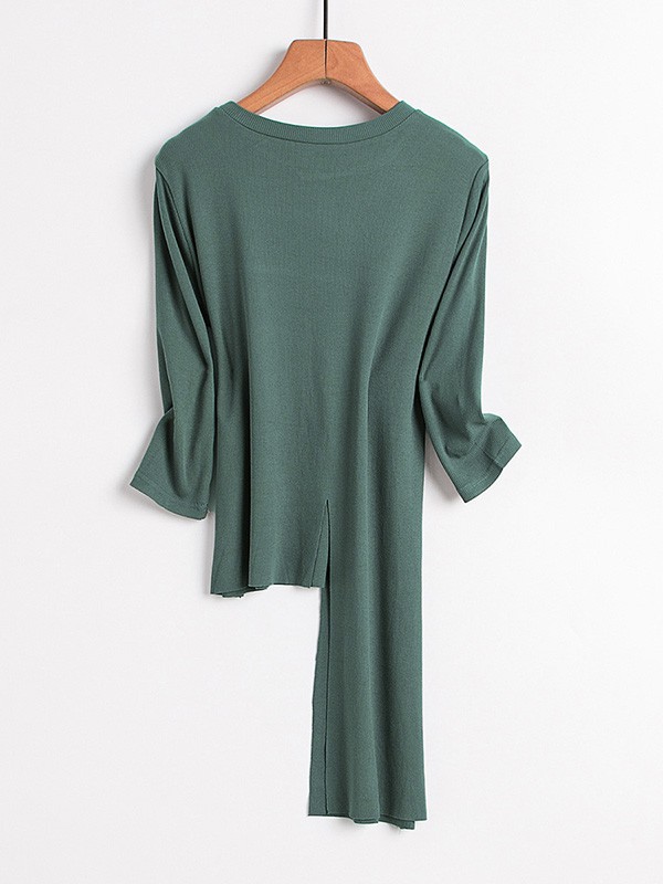 薇姿曼女装2023春夏季绿色针织衫