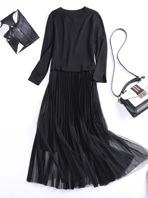 薇姿曼女装2023春夏季黑色连衣裙