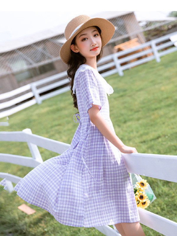 Fred&Ginger童装2023春夏季紫色连衣裙