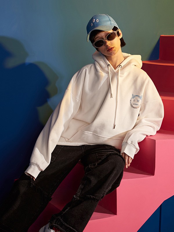 NUTHINK男装2022秋冬季白色卫衣