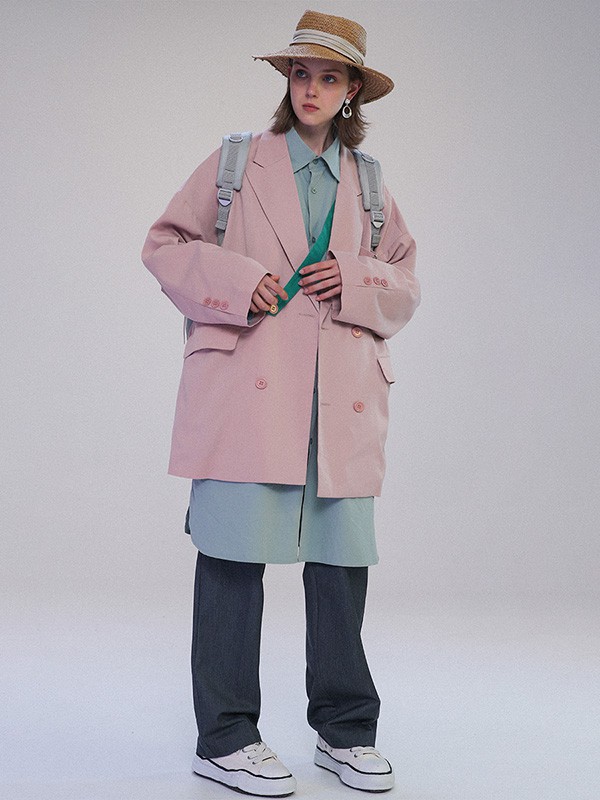 UNVESNO2022秋冬季粉色西装