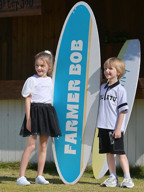 芭乐兔童装2023春夏季黑色短裙