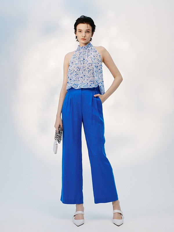 MYMO女装2023春夏季蓝色背心