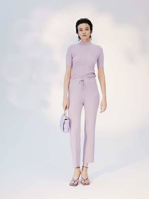 MYMO女装2023春夏季紫色T恤