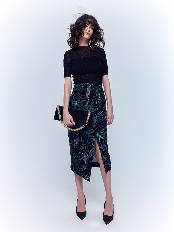 锡瑅2023春夏季藏蓝色包臀裙