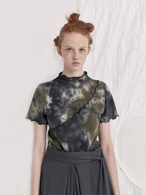 花树果女装2023春夏季黑色半身裙