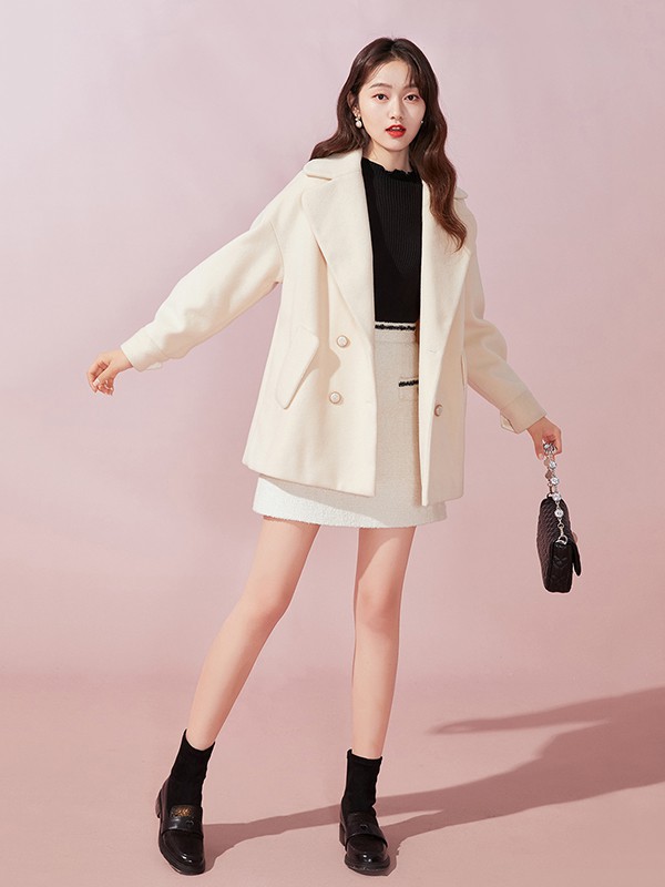 衣纱布菲女装2022秋冬季白色西装