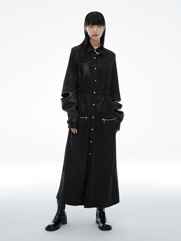 半圆女装2022秋冬季黑色连衣裙