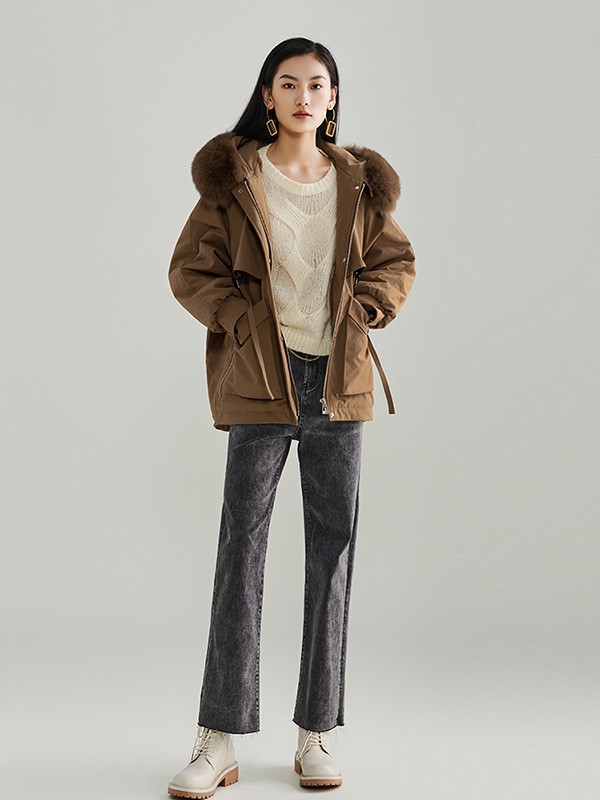 N女装2022秋冬季灰色长裤