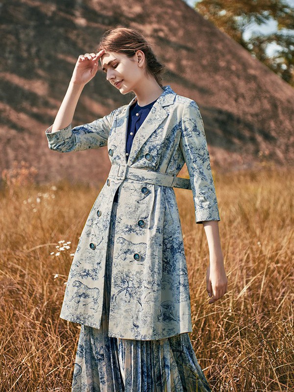 尚琳雅2022秋冬季灰色风衣