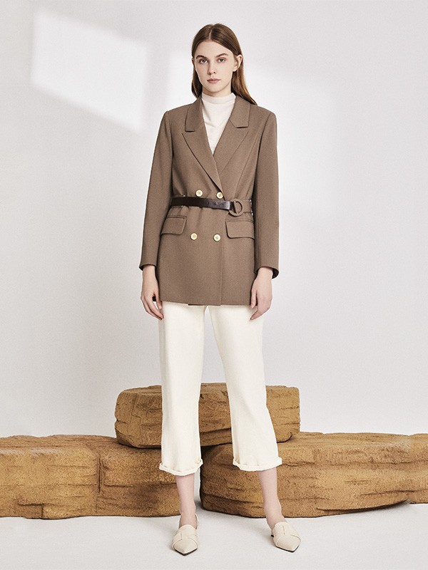 颜若妃2022秋冬季白色长裤