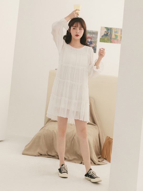 帕佐2023春夏季白色连衣裙