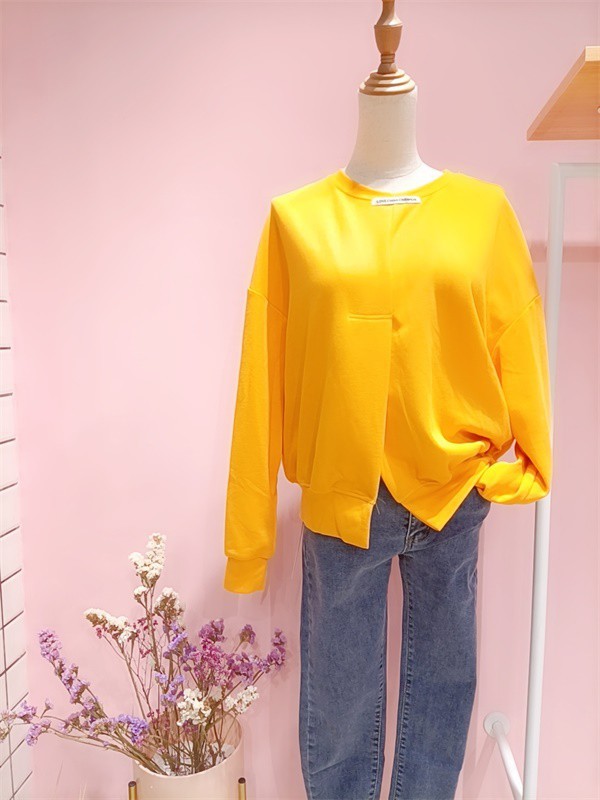 E元素女装2023春夏季黄色衬衫