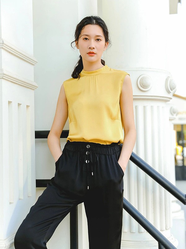 秋凝女装2023春夏季黑色长裤