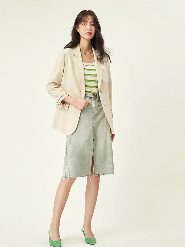 集娴2023春夏季蓝色短裤