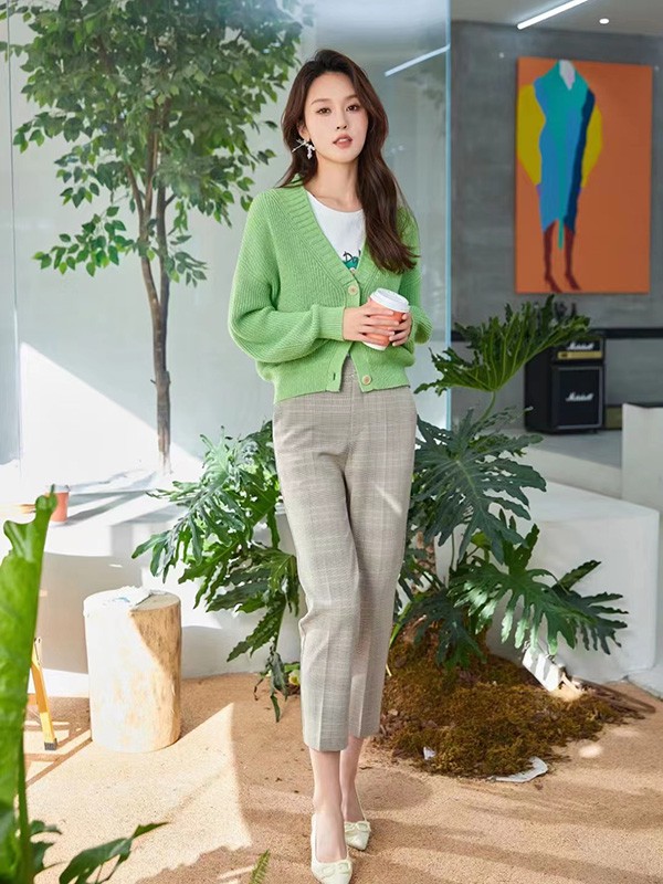 集娴2023春夏季灰色长裤