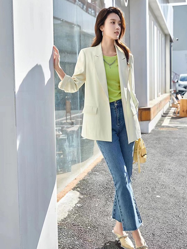 集娴2023春夏季藏蓝色长裤