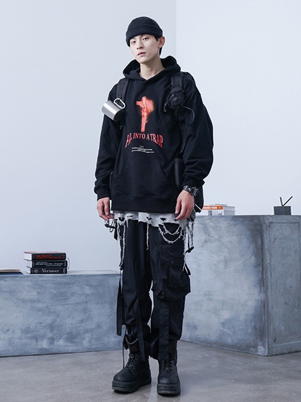 TGNS休闲装2022秋冬季黑色卫衣