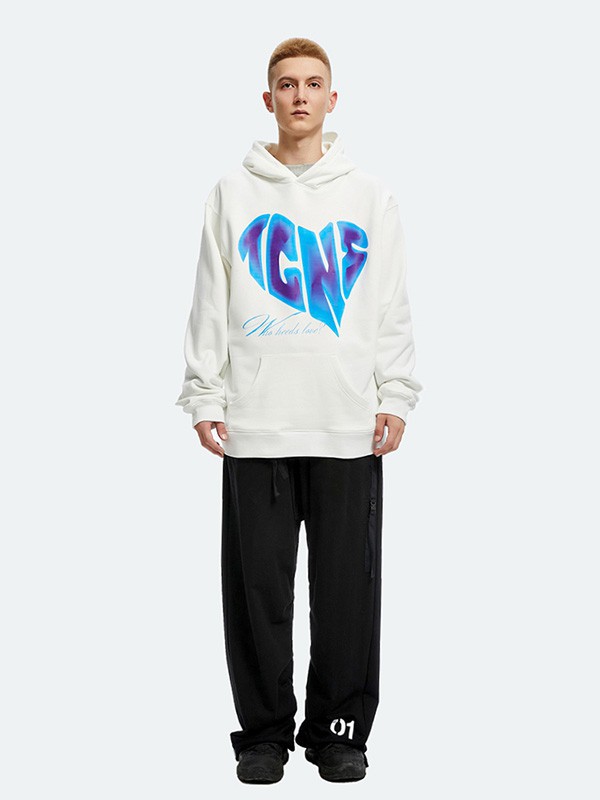 TGNS休闲装2022秋冬季白色卫衣