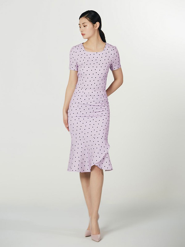 LynFong女装2023春夏季紫色连衣裙