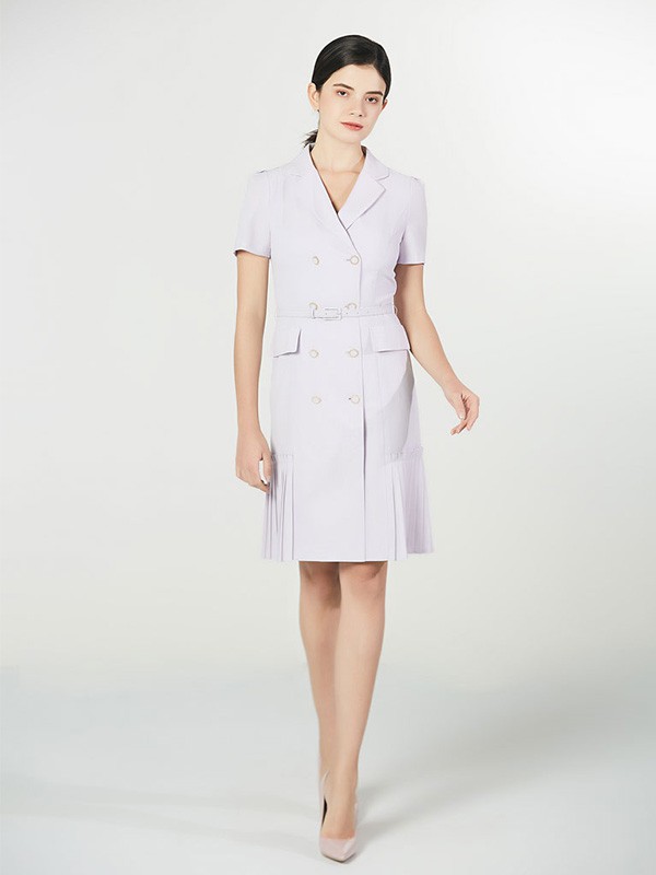 LynFong女装2023春夏季紫色连衣裙