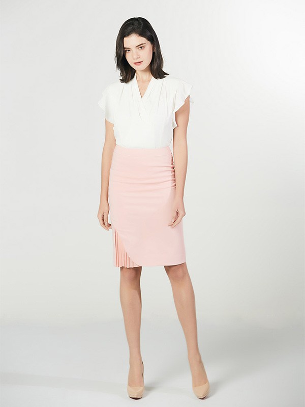 LynFong女装2023春夏季粉色包臀裙