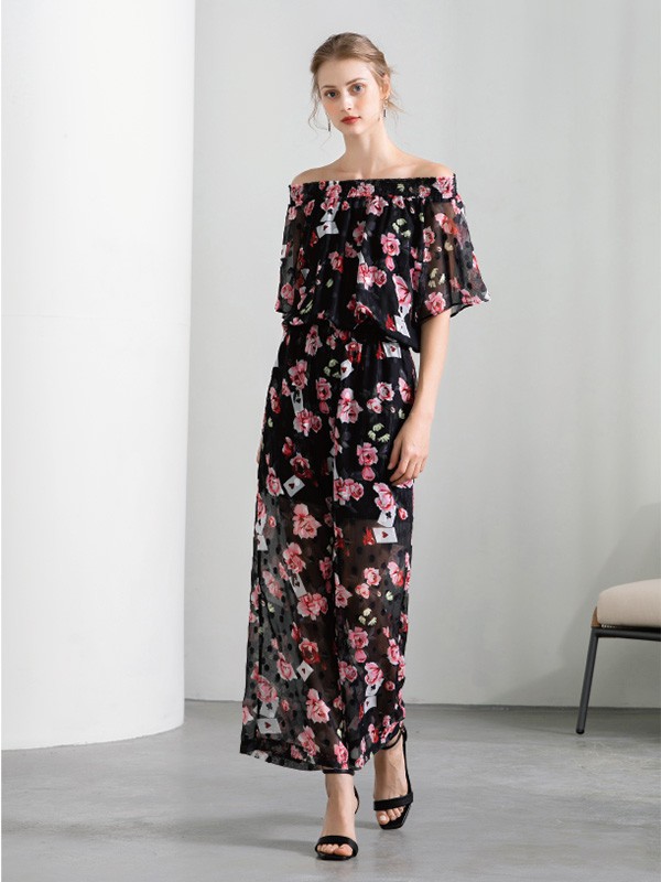 裳滋2023春夏季黑色连衣裙