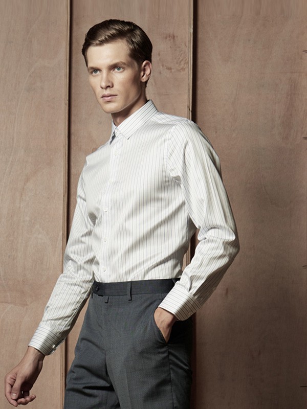 蓝河男装2023秋冬季白色长裙