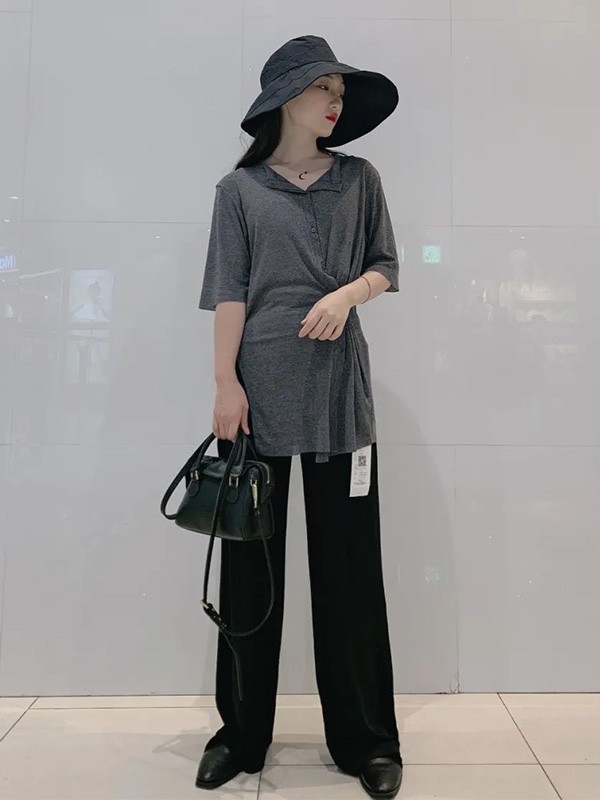 听说女装2023春夏季灰色T恤