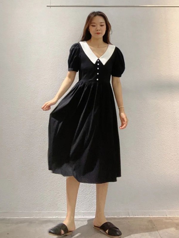 听说女装2023春夏季黑色连衣裙