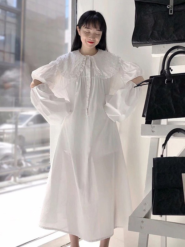薄物女装2023春夏季白色连衣裙