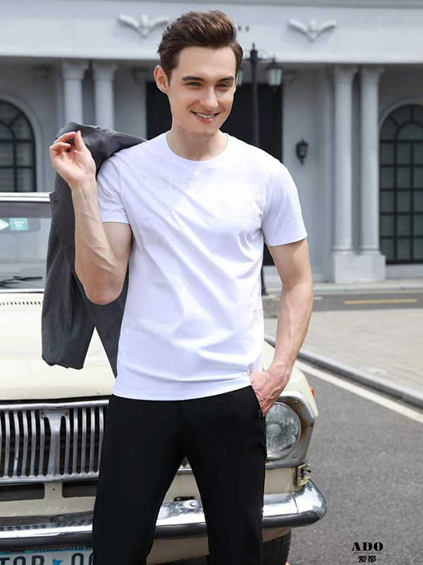 爱都男装2023春夏季白色T恤