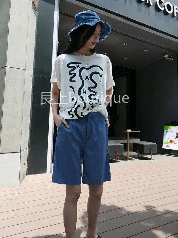 艮上女装2023春夏季白色T恤