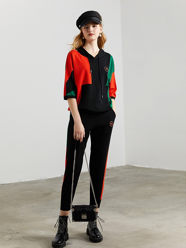 DFVC女装2023春夏季黑色长裤