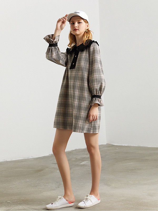 DFVC女装2023春夏季灰色连衣裙