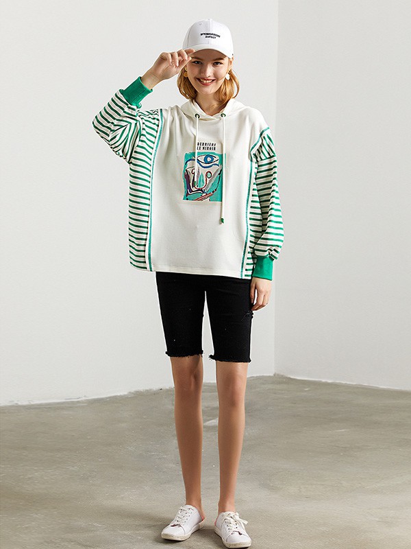 DFVC女装2023春夏季白色卫衣