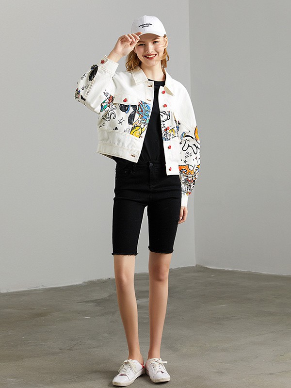 DFVC女装2022春夏季黑色短裤