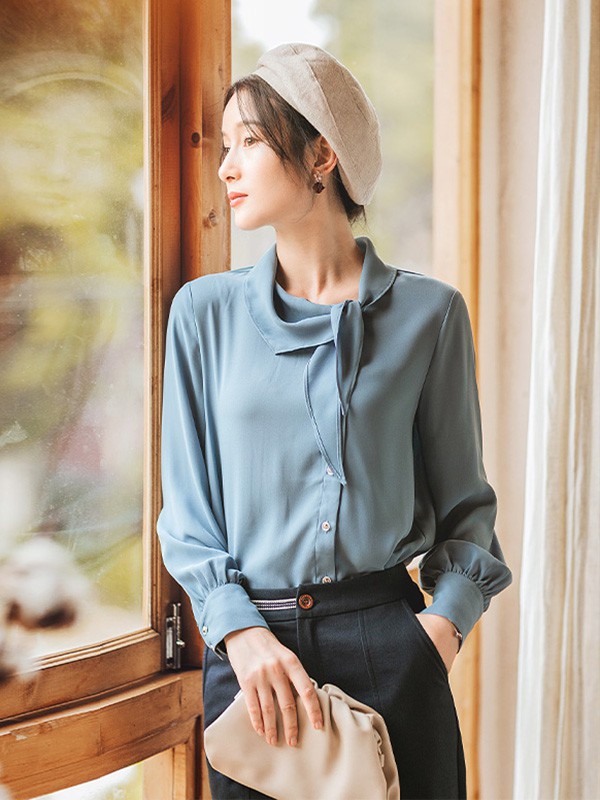 裙居2023春夏季卡其色衬衫