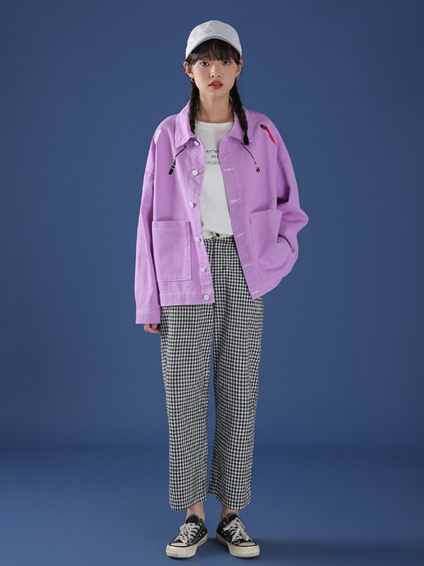 冰依婷女装2023春夏季紫色外套
