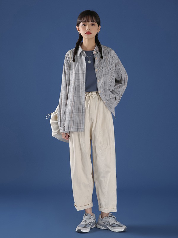 冰依婷女装2023春夏季白色阔腿裤