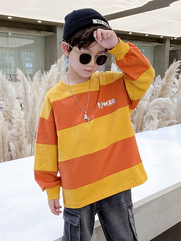 宝贝亨亨童装2023春夏季拼色T恤