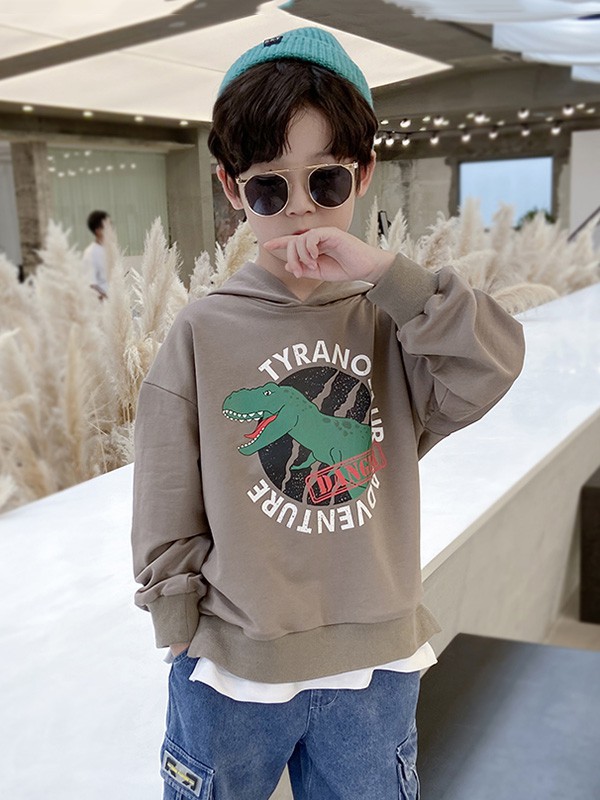 宝贝亨亨童装2023春夏季驼色卫衣